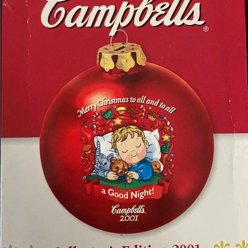 4 Vintages Campbell’s Ornaments 1989,1992,2001,2002